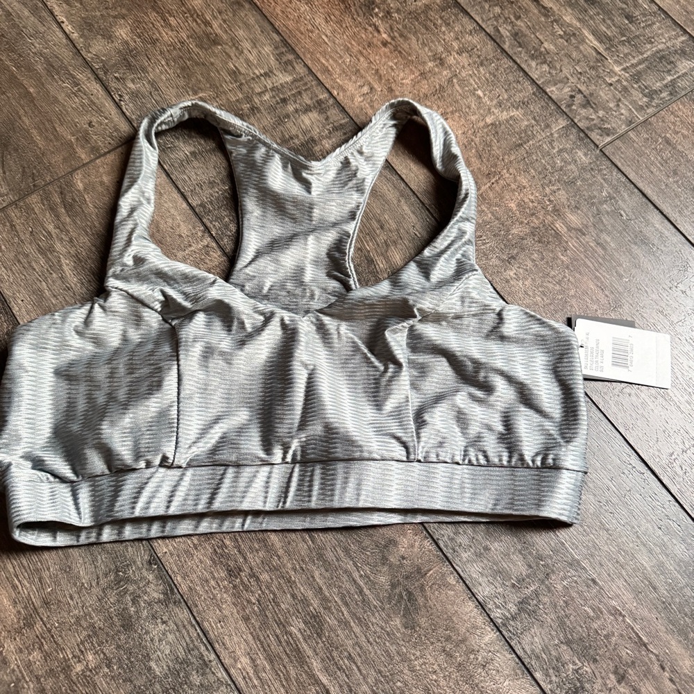 Lola Getts Active Classic Performance Sports Bra Top in Dove Grey Zap size XL